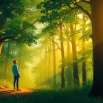 Explore your innate potential through visualizing your journey in a sunlit forest of self-discovery.