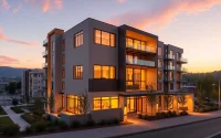 Explore the stylish Margaret Drive condo with contemporary design and warm sunset glow.