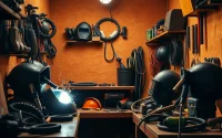 Shop for essential welding supplies like helmets and tools in a practical workshop setting.