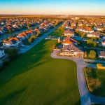 Stunning real estate aerial photography showcasing vibrant suburban homes and green landscapes.