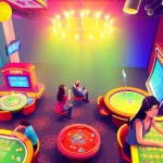 Players enjoying casino online zonder cruks with engaging games and cheerful energy