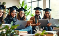Explore various online university degrees from UK with engaged students in a modern learning environment.