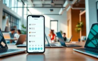 Explore features of 电报官网 on a smartphone showcasing Telegram’s modern interface in a dynamic workspace.