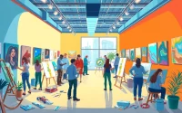 Spotlight on emerging artists in Chicago showcasing dynamic works in a vibrant gallery.