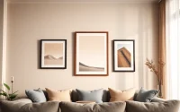 Showcase a contemporary 36x48 frame arranged aesthetically on a gallery wall.