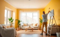 Transform your space with professional interior painting in a vibrant living room.
