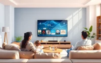Experience seamless IPTV Subscription USA with a family enjoying diverse channel options in a modern living room.