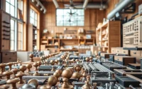 Explore a showcase of furniture hardware suppliers presenting colorful cabinet knobs and drawer slides.