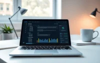 Utilizing an AI checker tool to analyze for AI-generated content on a laptop screen.