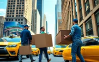 Highlighting the best movers NYC, reliable professionals handling furniture in a bustling New York City scene.