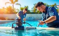 Providing swimming pool service Pinellas County with expert care in a residential pool setting.
