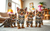 Adorable Bengal Kittens for Sale playing in a cozy home environment.