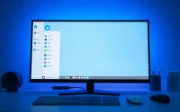 Experience telegram下载电脑版 with a sleek interface displayed on a modern desktop setup.