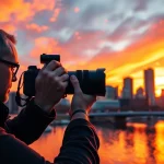 Capture stunning moments with a photography company in Edmonton while showcasing a notable urban landscape.