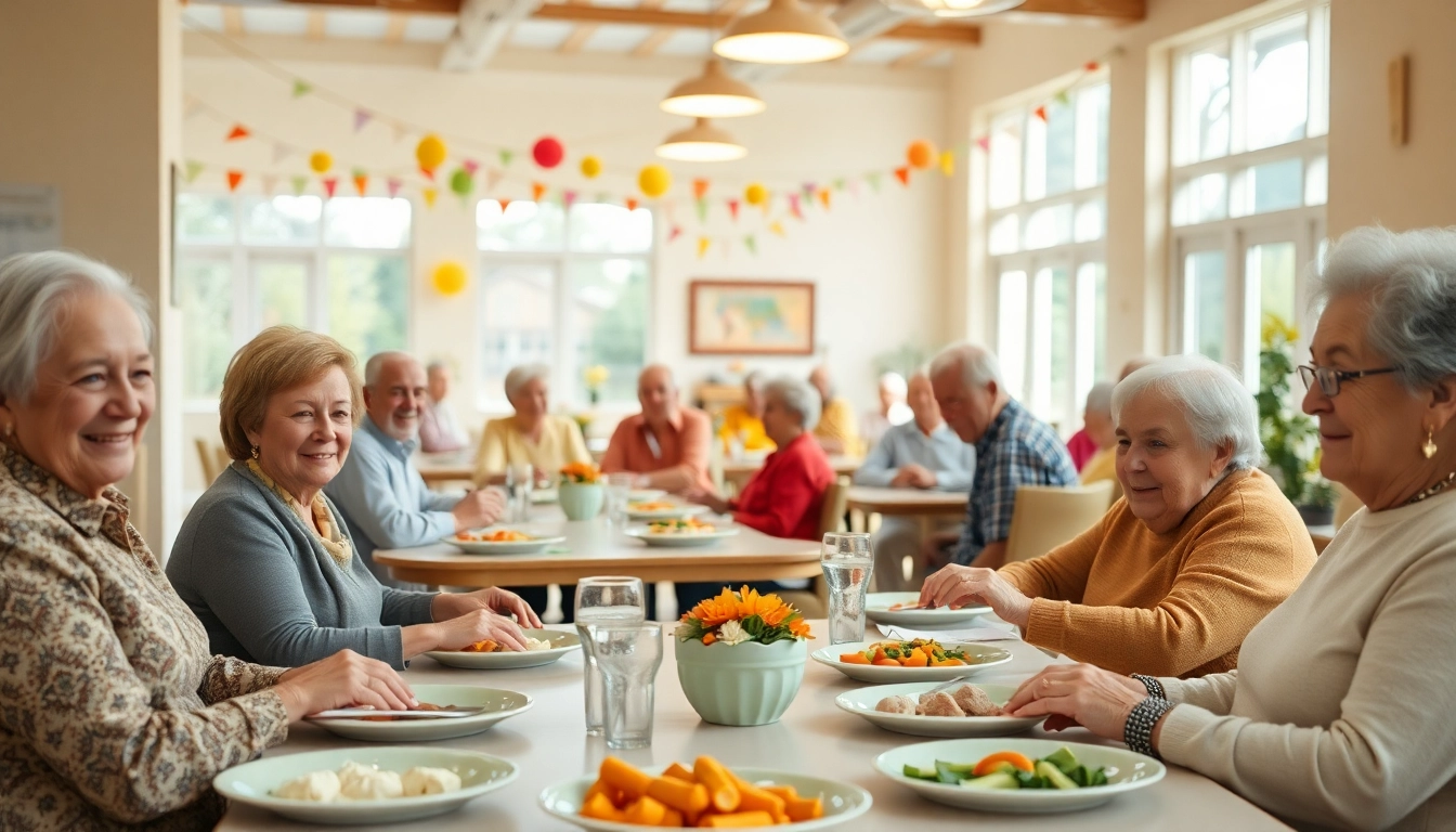 Seniors enjoying a healthy meal at the henderson nv senior center menu dining area.